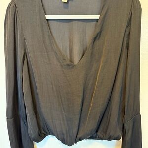 Maison Jules Black V-Neck Blouse